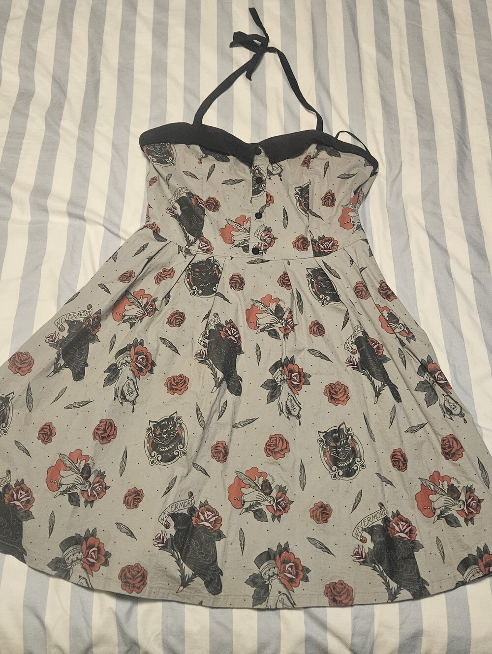 Nevermore Raven Goth/rockabilly Style Retro Pin Up Tattoo Dress
